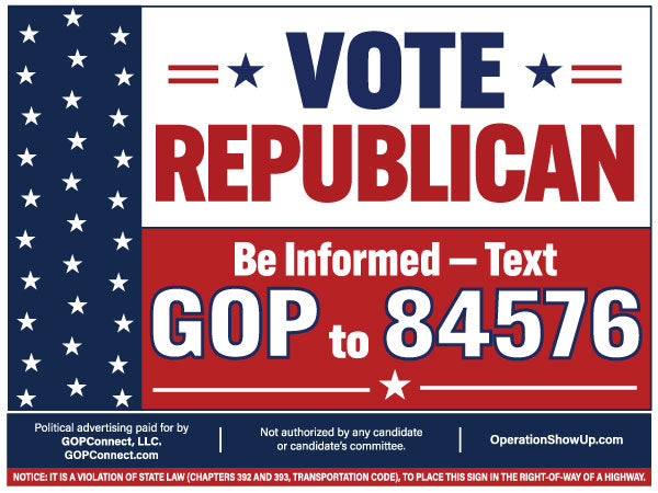 VOTE REPUBLICAN AMERICAN Yard Sign