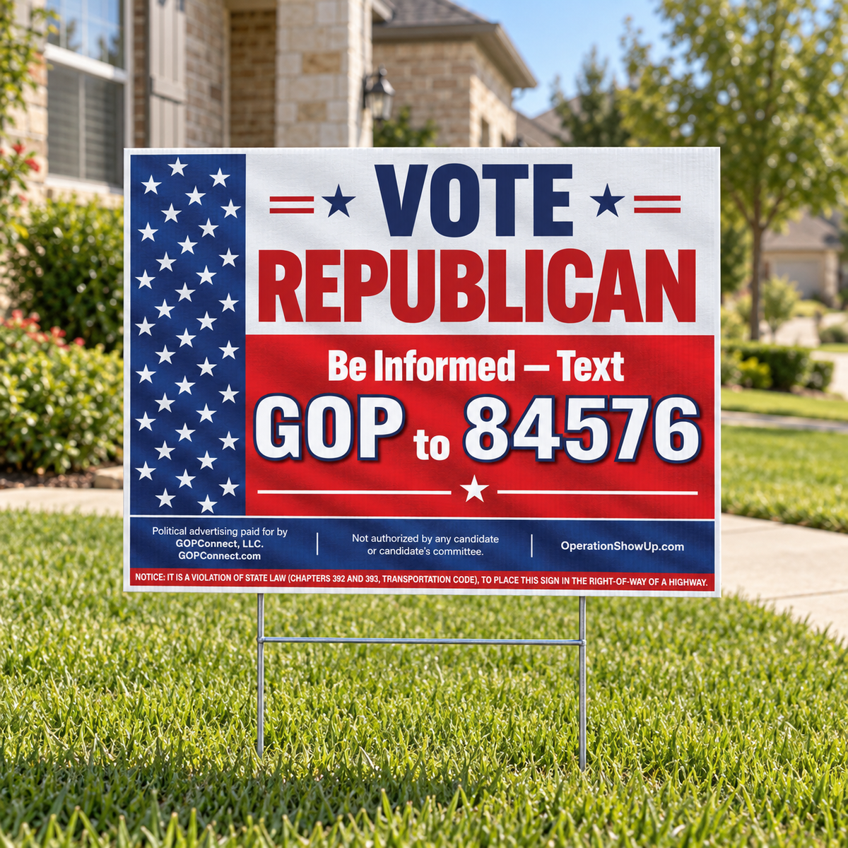 VOTE REPUBLICAN AMERICAN Yard Sign