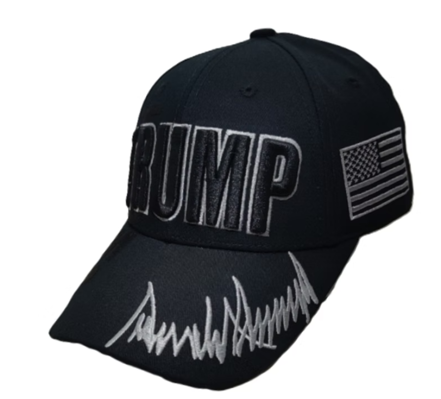 Trump 45/47 Black Embroidered Sig.